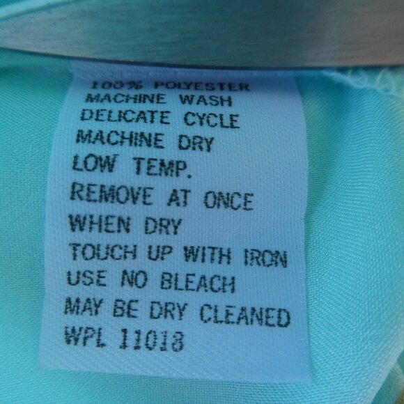 Vintage 60s Diane Rich California Floral Blouse Dagger Collar Floral Mint Green - Picture 6 of 6